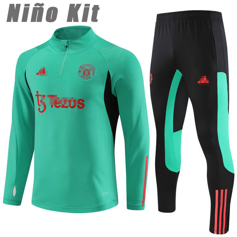 Sudadera Entrenamiento Manchester United 2023/2024 Niño Kit Verde